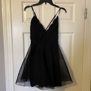 Black Cross Back Short Dress
